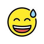 Grinning Face With Sweat SVG Icon